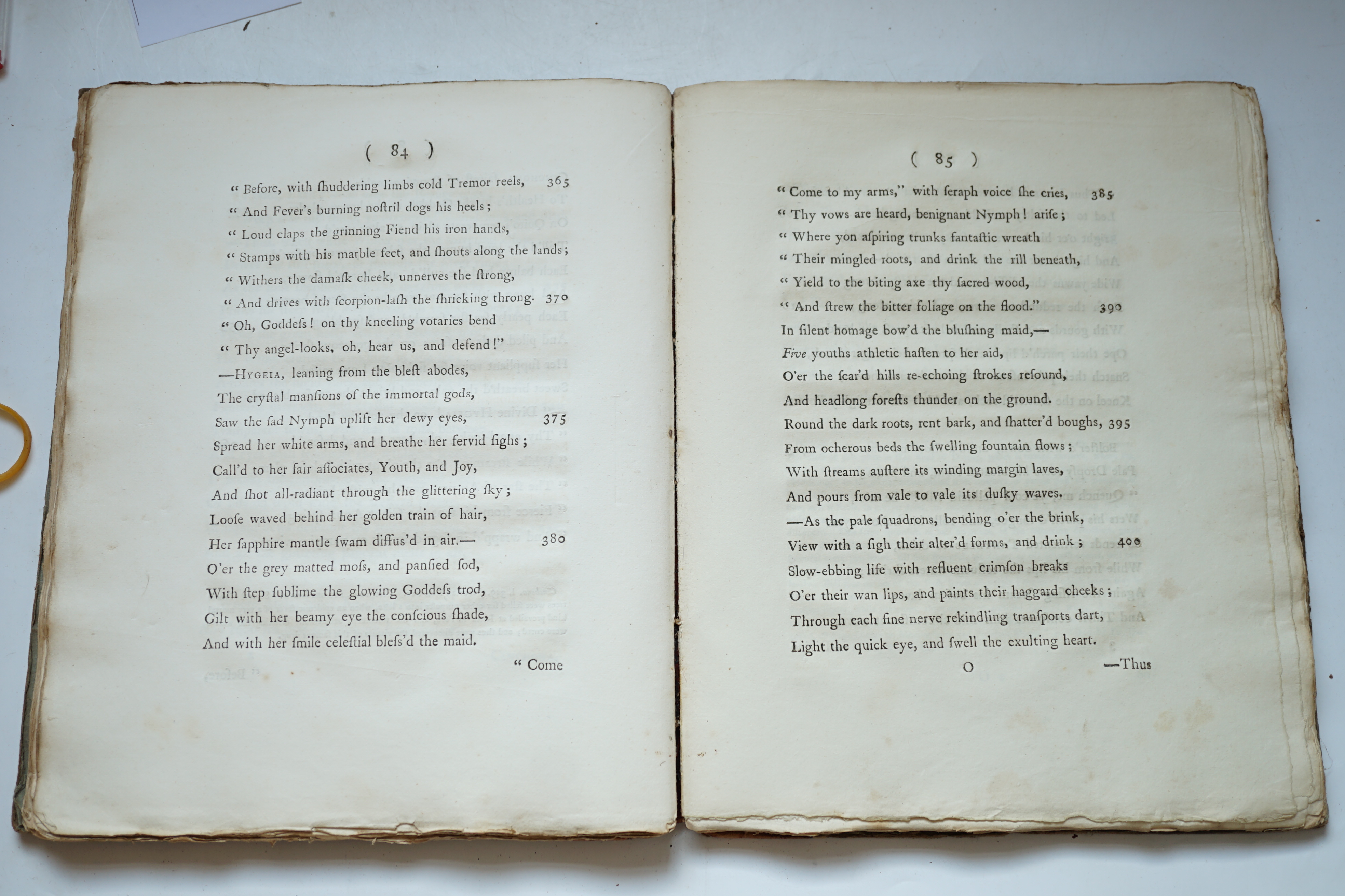[Darwin, Erasmus] - The Botanic Gardens. Part ll. Containing the Loves of the Plants. A Poem with Philosophical Notes, 2nd edition, vol 2 only, with engraved frontispiece and 9 plates by F.P. Nodder, 4to, quarter calf, s